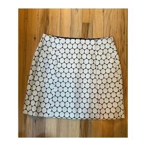 NWT J.Crew Honeycomb Polka Dot Mini Skirt Pencil White Black Women's 2 Holiday